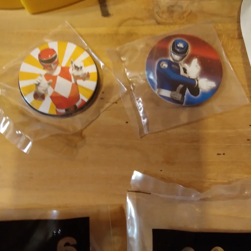 Vintage McDonald's Power Rangers pog launcher toys with pogs new sealed packages
